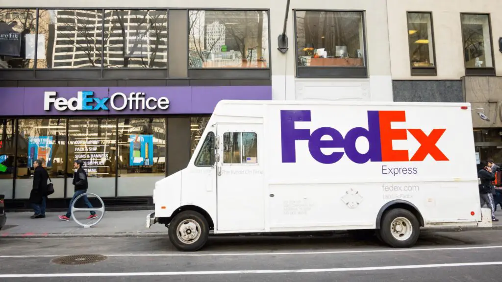 fedex truck parked on street