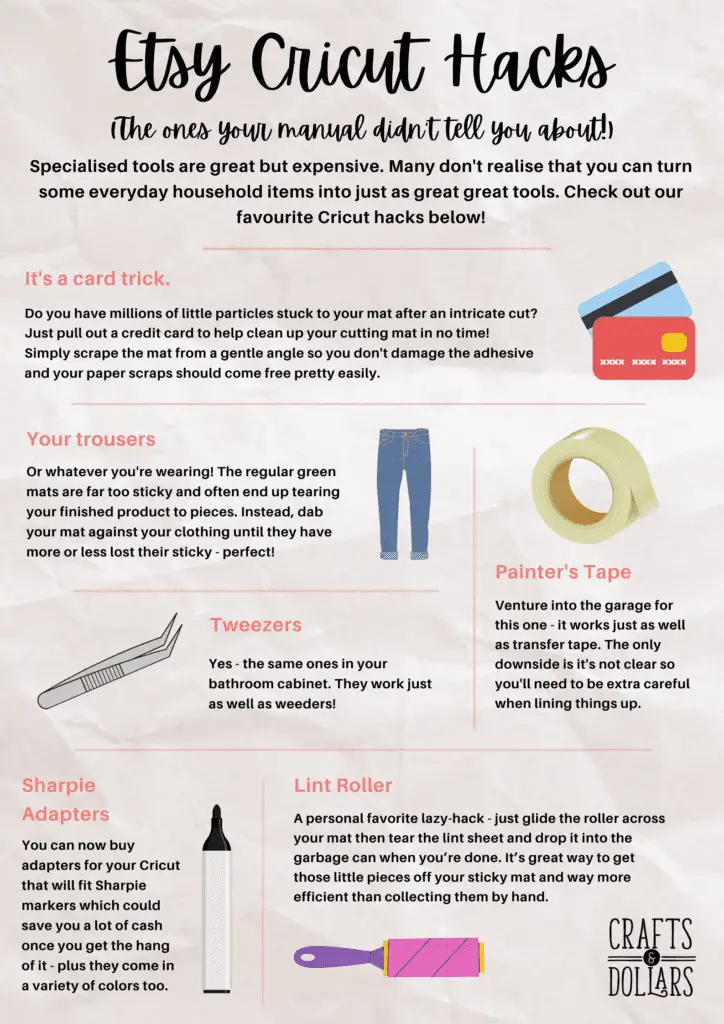 etsy cricut hacks infographic