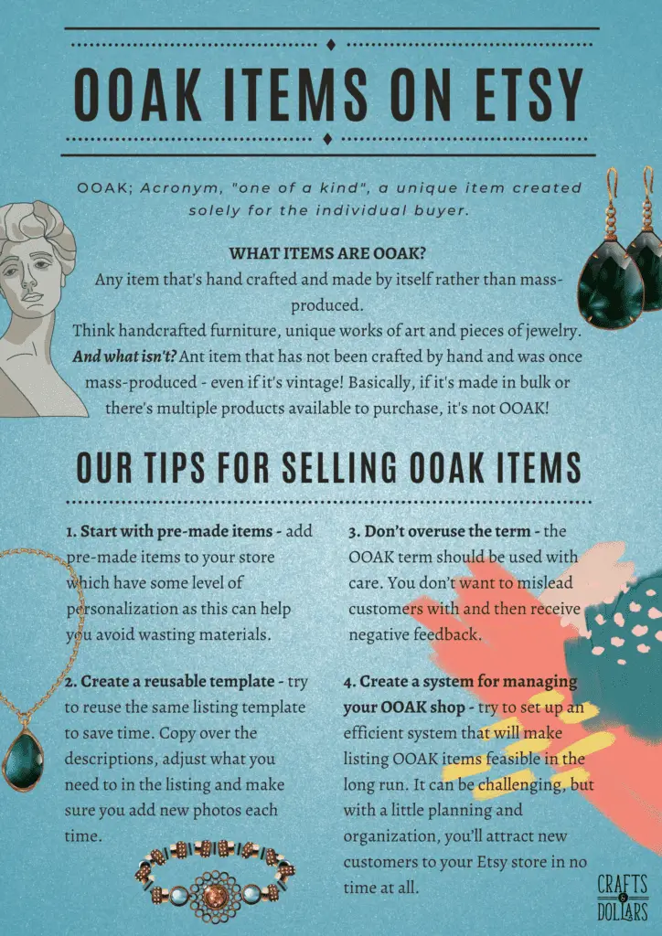 ooak items on etsy infographic