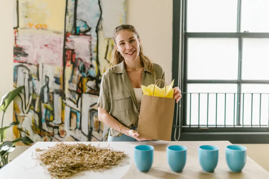 Brown bag packaging for Etsy products