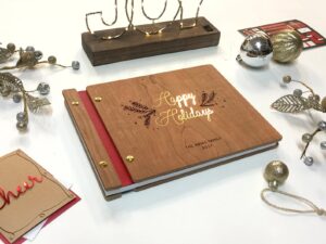 Guest book turned holiday album on Etsy